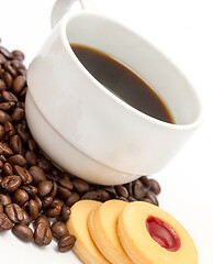 Image showing Heart Coffee Beans Means Hot Drink And Java 