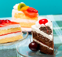 Image showing Black Forest Gateau Indicates Chocolate Cake And Cafe 