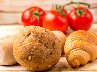 Image showing Bread Roll Shows Food Stuff And Bakery 