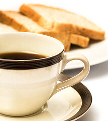 Image showing Coffee And Bread Means Meal Time And Beverage 