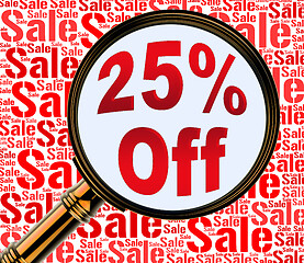 Image showing Twenty Five Percent Off Shows 25% Discount 3d Rendering