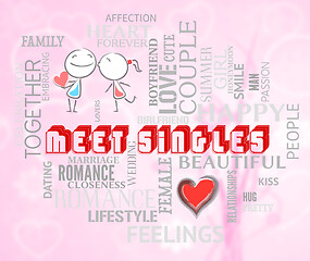 Image showing Meet Singles Indicates Search For Affection And Love