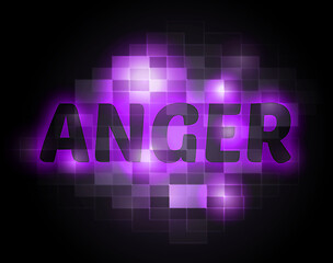 Image showing Anger Word Indicates Unhappy Annoyed And Rage