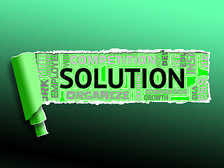 Image showing Solution Icons Represent Solving Successful And Resolution