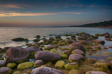 Image showing Colorful sunset over Baltic sea