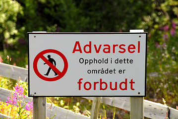 Image showing Norwegian sign