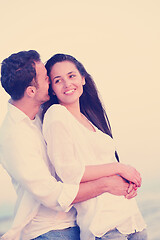 Image showing young couple  on beach have fun