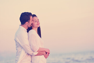 Image showing young couple  on beach have fun