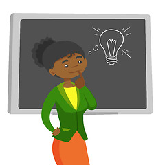 Image showing African student thinking about creative idea.