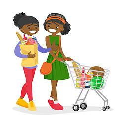 Image showing African women doing shopping at the grocery shop.