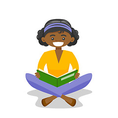 Image showing African-american college student reading a book.