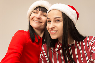 Image showing A portrait of a happy mother and daughter