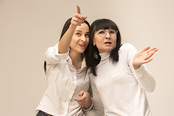 Image showing A portrait of a happy mother and daughter