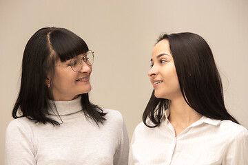 Image showing A portrait of a happy mother and daughter