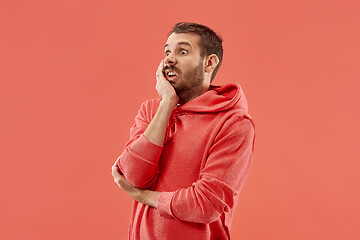 Image showing Portrait of the scared man on coral