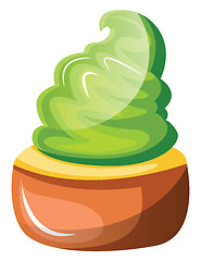 Image showing Chocolate cupcake with green whipped creamillustration vector on