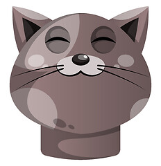 Image showing Cartoon grey cat vector illustartion on white backgorund