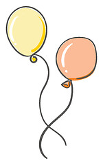 Image showing Painting of yellow and orange colorful floating balloons vector 