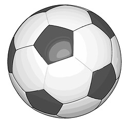 Image showing Black and white soccer ball vector illustration on white backgro