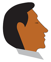Image showing A man with his eyes closed vector or color illustration