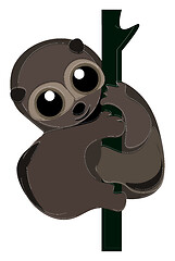 Image showing Cartoon smiling brown loris primate vector or color illustration