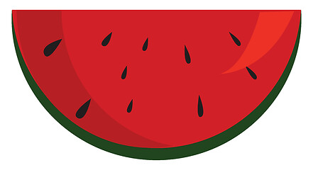 Image showing Slice of fresh watermelon illustration print vector on white bac