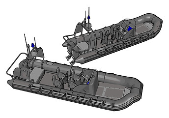 Image showing 3D vector illustration on white background  of two military infl