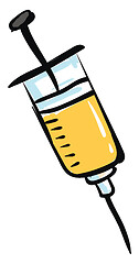 Image showing Simple cartoon of a medical syringe vector illustration on white