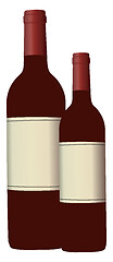 Image showing Red wine bottles vector or color illustration