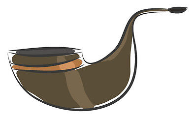 Image showing Brown tobacco pipe with an orange stripe vector illustration on 