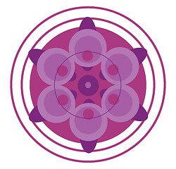 Image showing A pink color mandala vector or color illustration