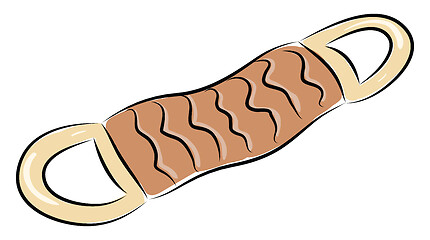 Image showing Simple vector illustration of a brown back scrub belt on white b