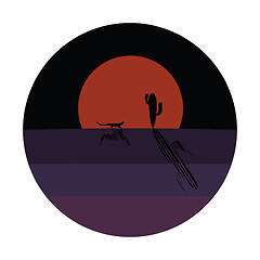 Image showing Portrait of a desert at night over dark background vector or col