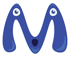 Image showing Alphabet M with happy face vector or color illustration