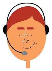 Image showing A telephone operator with his headset/A phone operator vector or