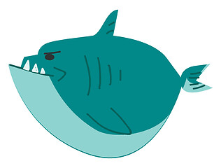 Image showing A blue shark one of the most feared sea animals vector color dra