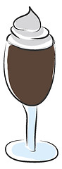 Image showing A glass of cold Ice coffee vector or color illustration