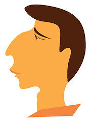 Image showing Sad face brown haired man vector or color illustration