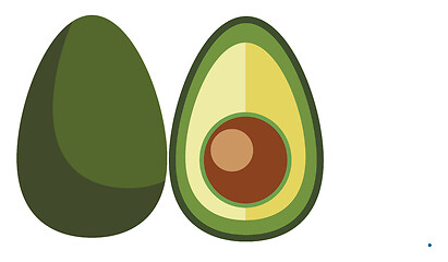 Image showing Extremely nutritious superfood avocado is cut in half vector col