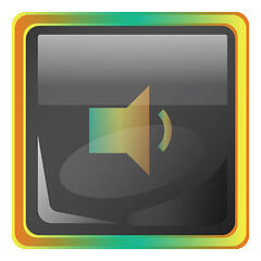 Image showing Volume down grey vector icon illustration with colorful details 