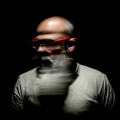 Image showing bearded man motion blur portrait