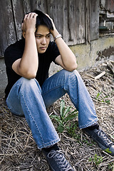 Image showing Stressed asian male