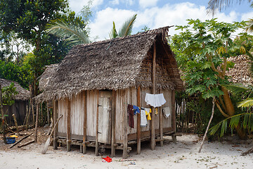 Image showing African malagasy huts in Maroantsetra region, Madagascar