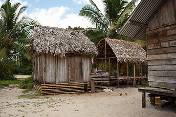 Image showing African malagasy huts in Maroantsetra region, Madagascar