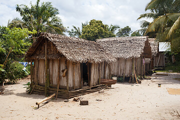 Image showing African malagasy huts in Maroantsetra region, Madagascar