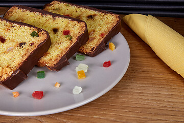Image showing fruitcake and small pieces candied fruits