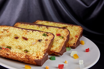 Image showing fruitcake and small pieces candied fruits