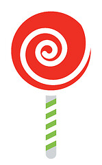 Image showing Red lollypop candy vector or color illustration