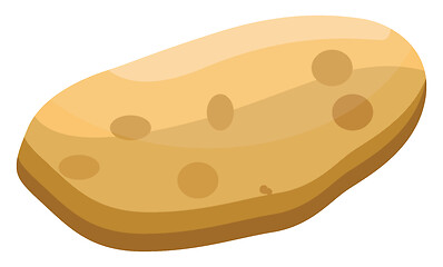 Image showing Brown cartoon potato vector illustration of vegetables on white 