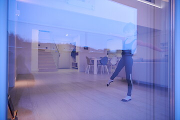 Image showing girl online education ballet class at home